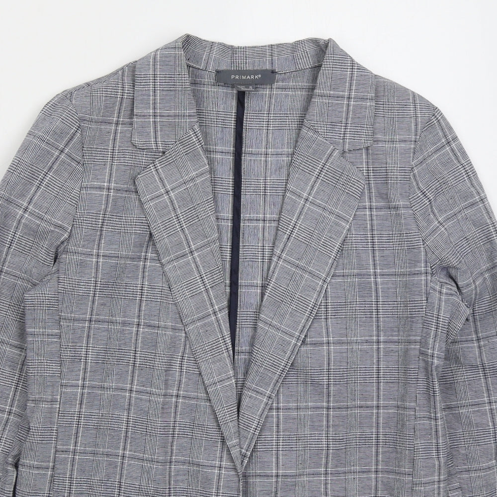 Primark Womens Blue Check Jacket Size 10