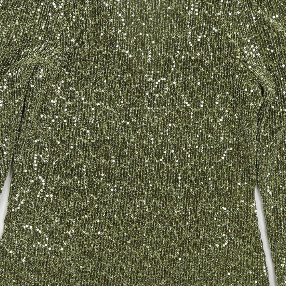 Savida Womens Gold Cotton Basic T-Shirt Size S V-Neck