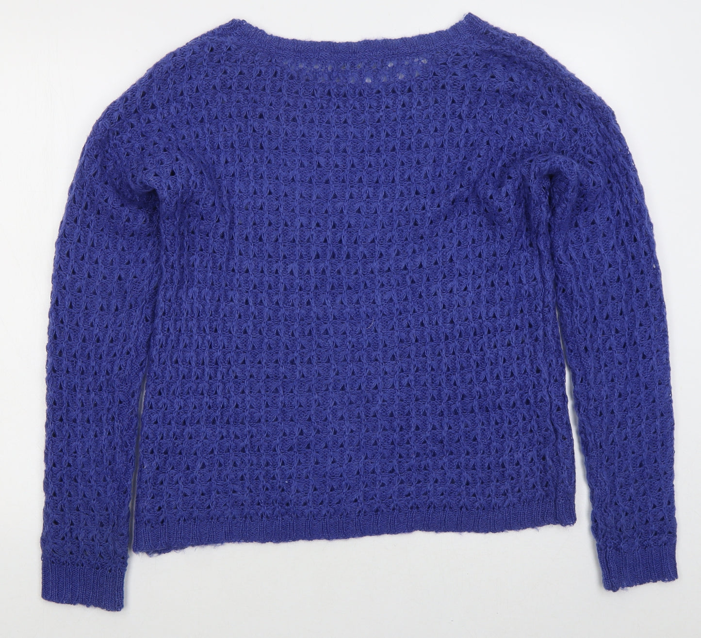 Atmosphere Womens Blue Boat Neck Acrylic Pullover Jumper Size 12