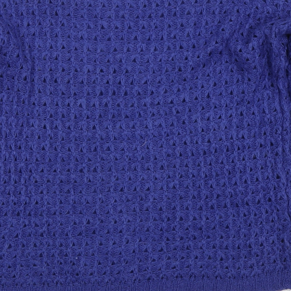 Atmosphere Womens Blue Boat Neck Acrylic Pullover Jumper Size 12