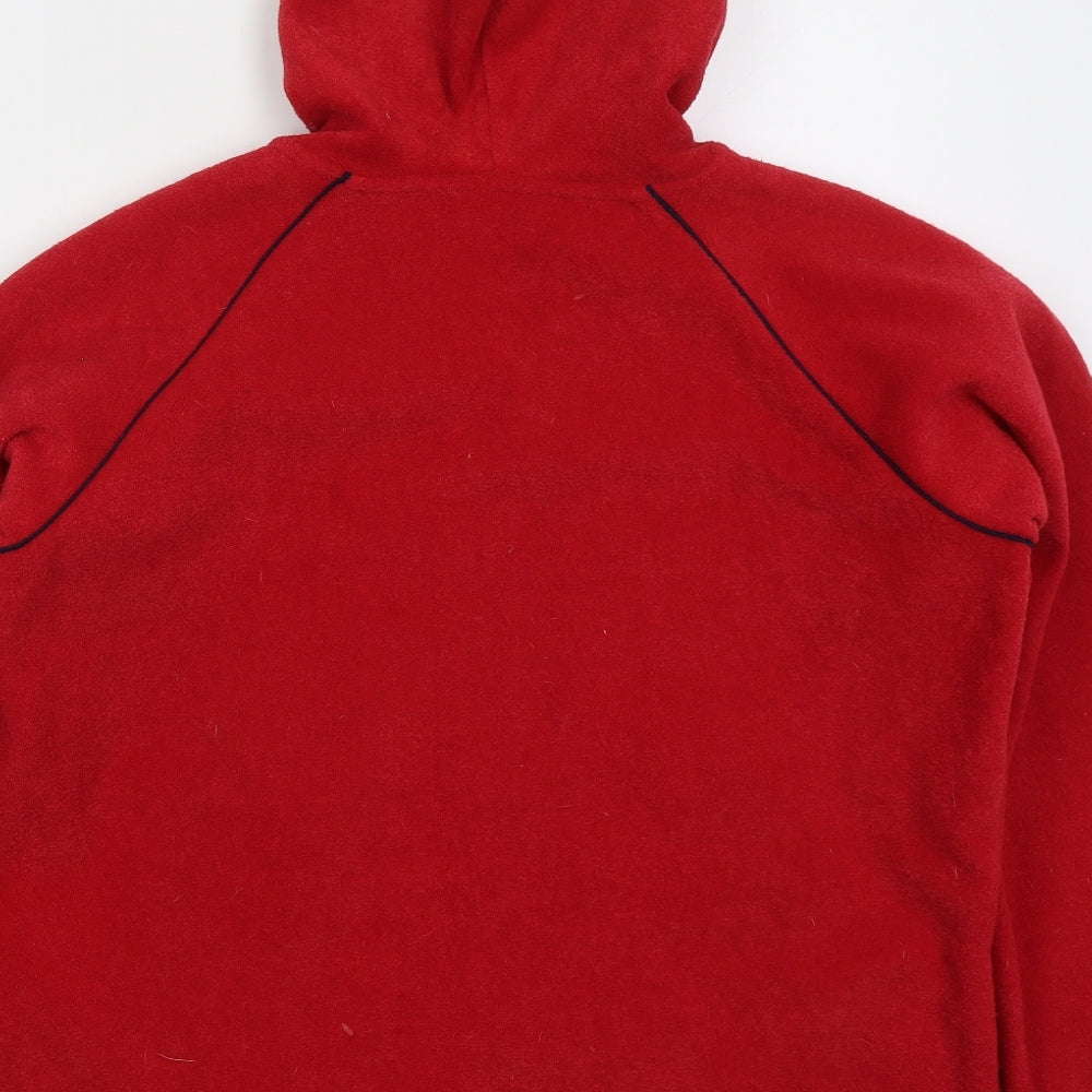 Dunnes Womens Red Striped Polyester Full Zip Hoodie Size 18 Zip