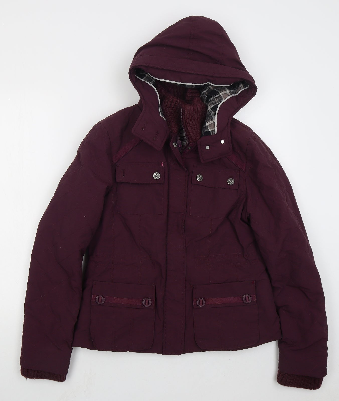NEXT Womens Purple Jacket Coat Size 12 Lace Up