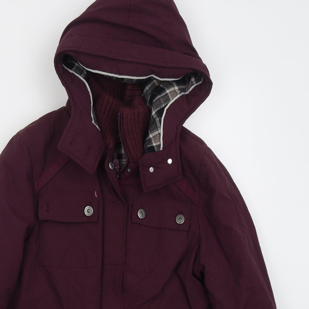 NEXT Womens Purple Jacket Coat Size 12 Lace Up