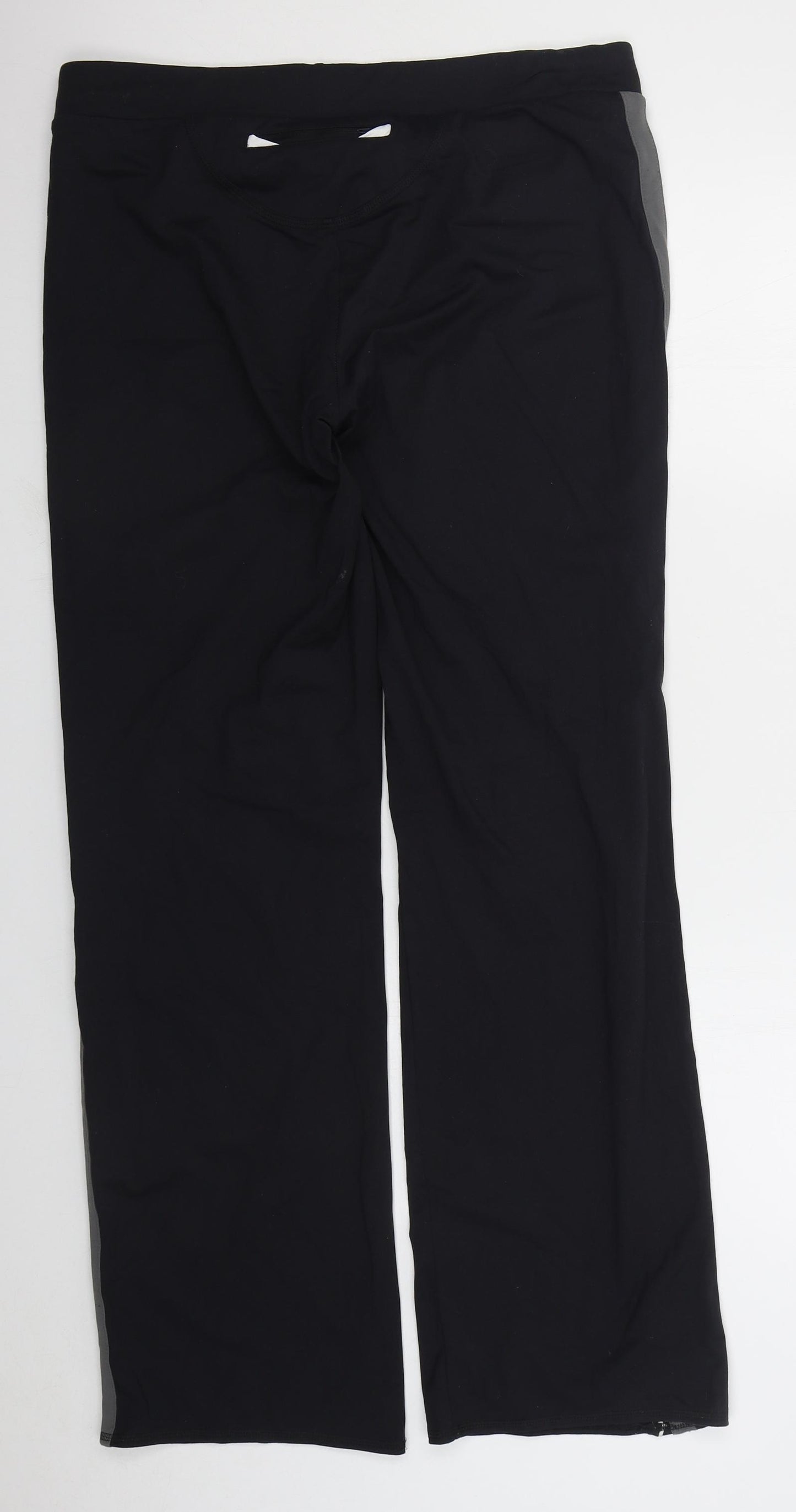 Marks and Spencer Womens Black Nylon Sweatpants Trousers Size 16 L32 in Regular