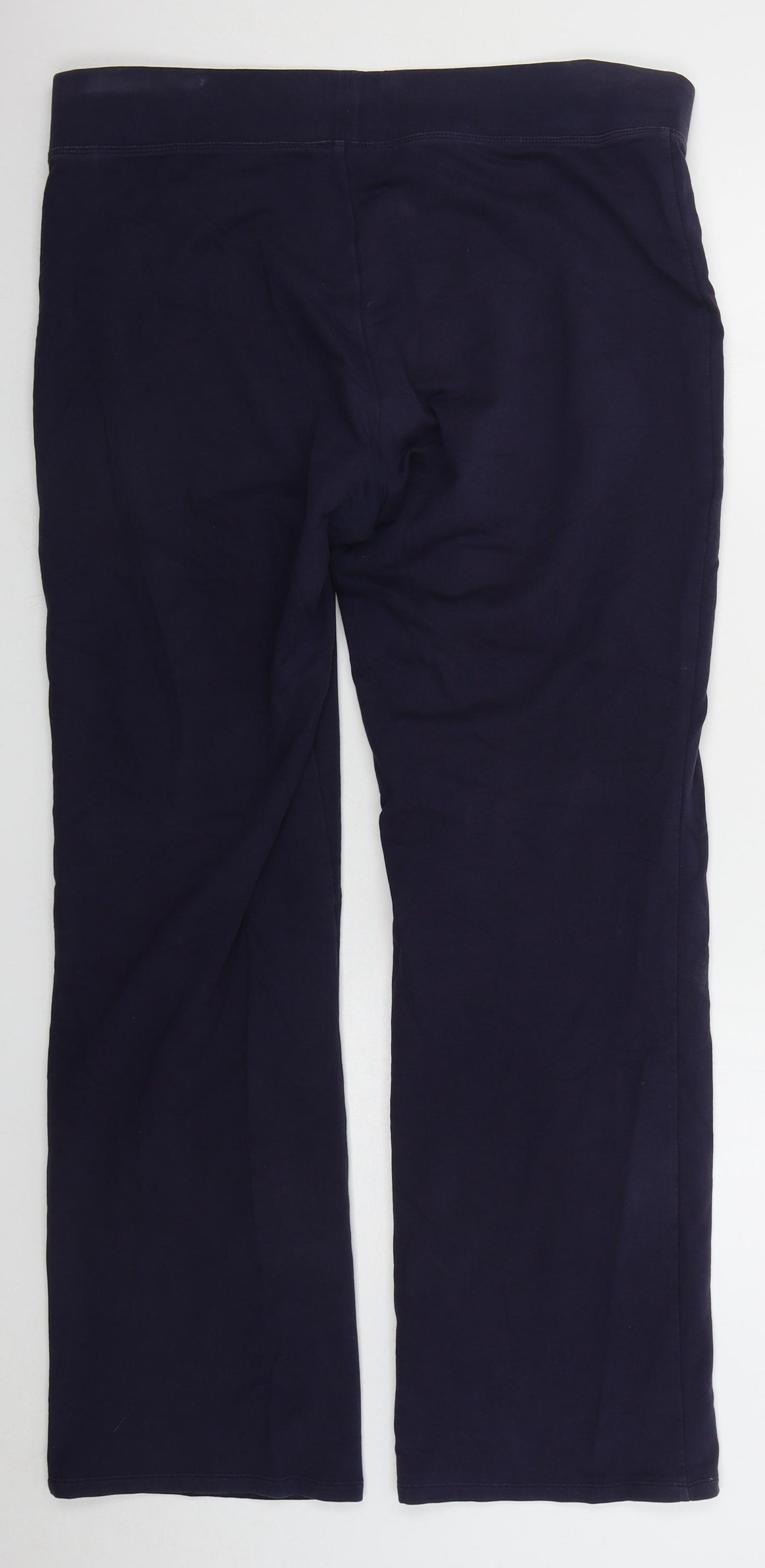 Marks and Spencer Womens Blue Cotton Sweatpants Trousers Size 16 L31 in Regular