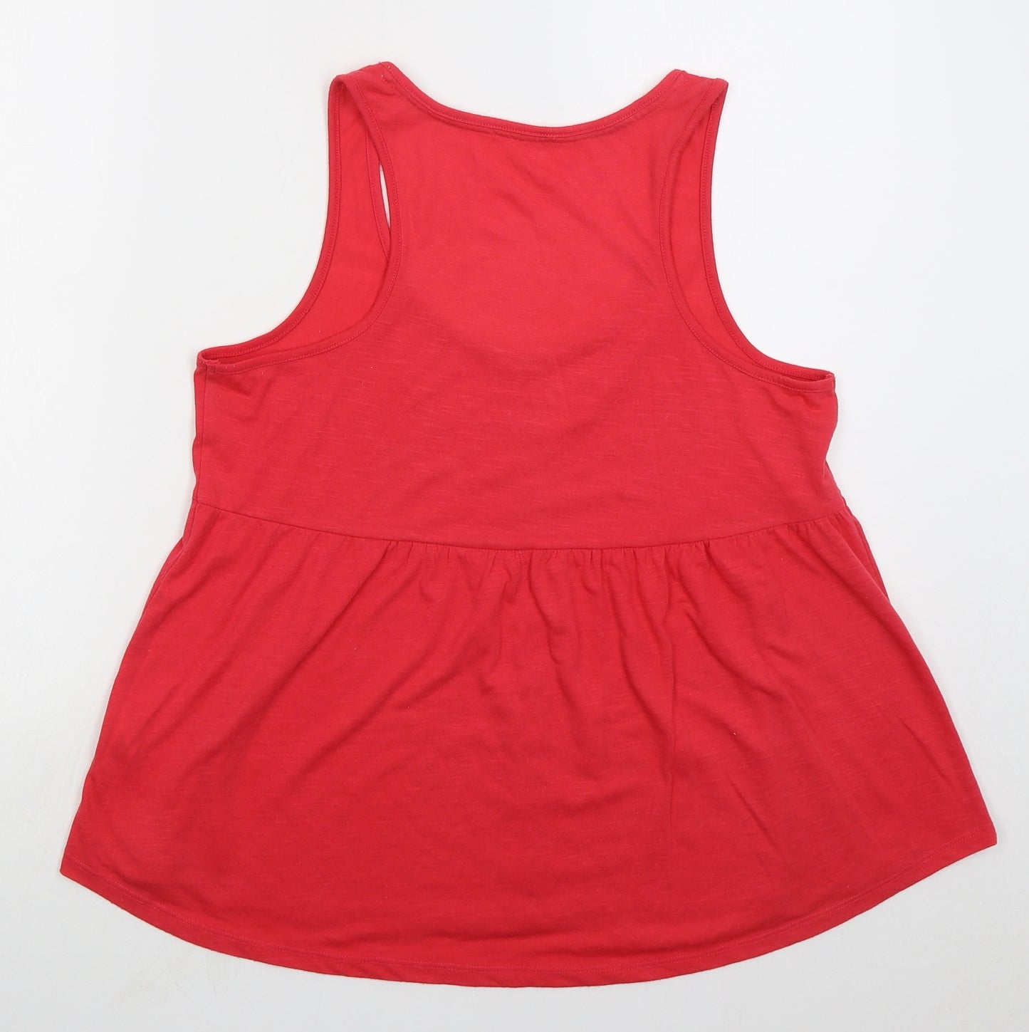 George Womens Pink Polyester Basic Tank Size 12 Round Neck