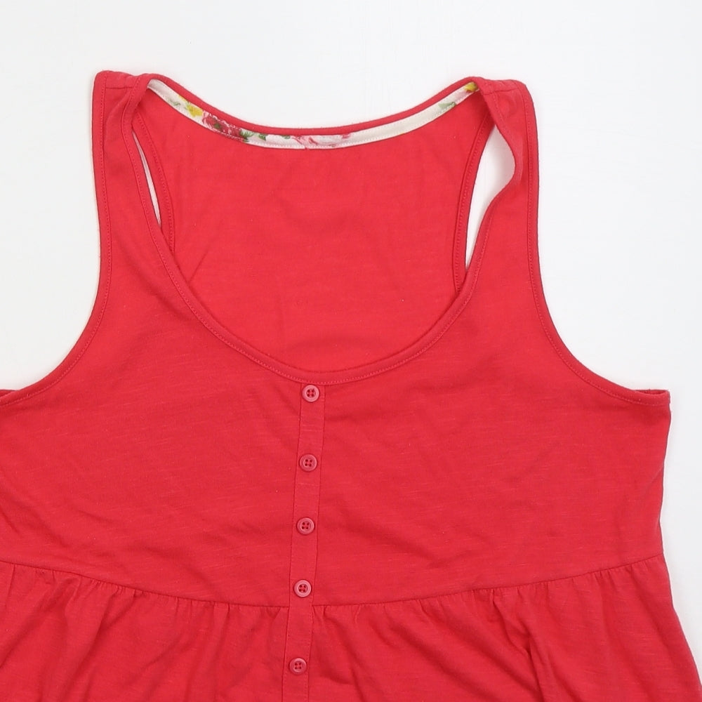 George Womens Pink Polyester Basic Tank Size 12 Round Neck