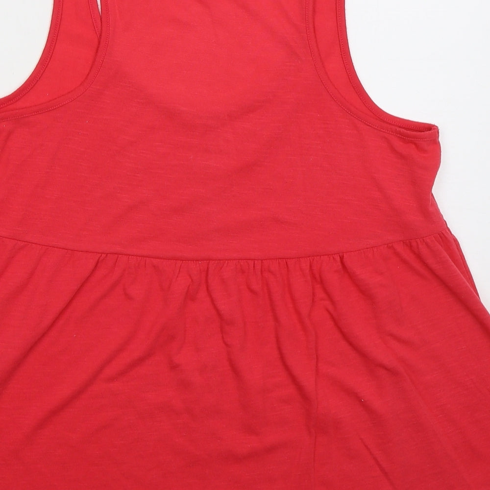 George Womens Pink Polyester Basic Tank Size 12 Round Neck