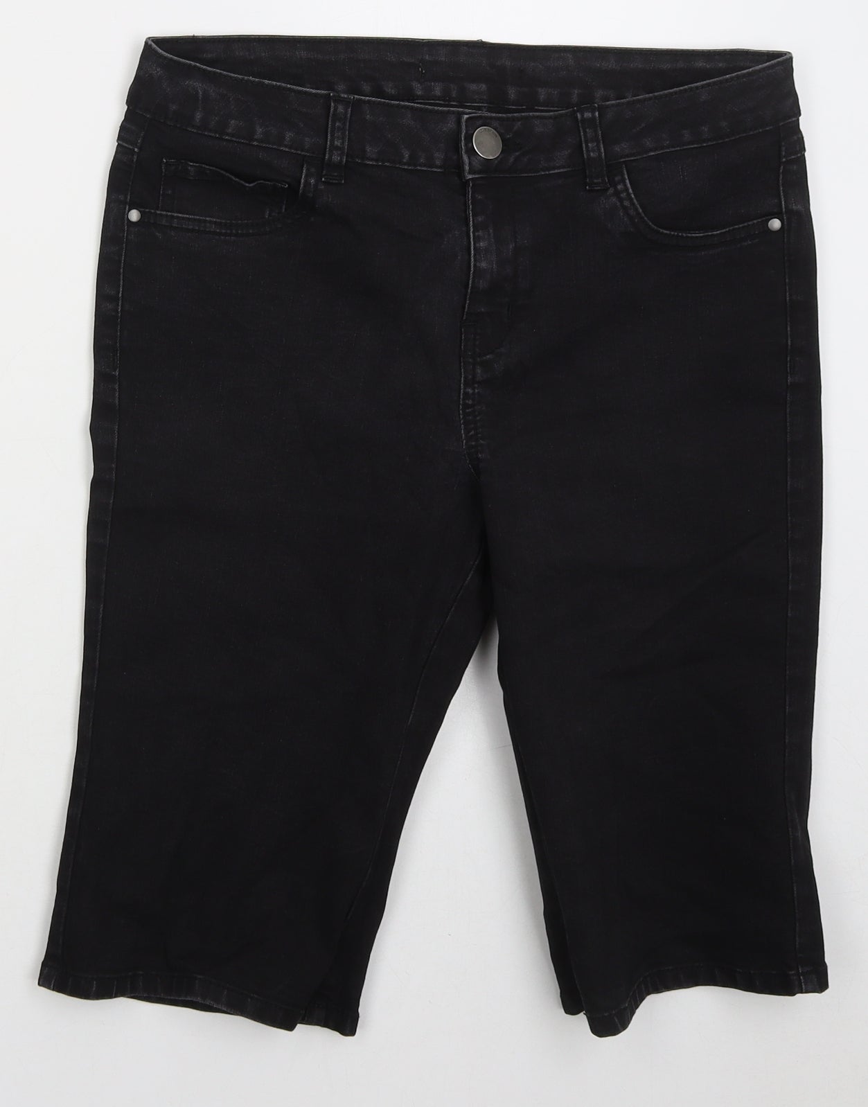 George Womens Black Cotton Bermuda Shorts Size 12 L13 in Regular Button