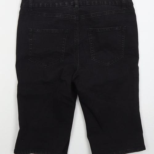 George Womens Black Cotton Bermuda Shorts Size 12 L13 in Regular Button