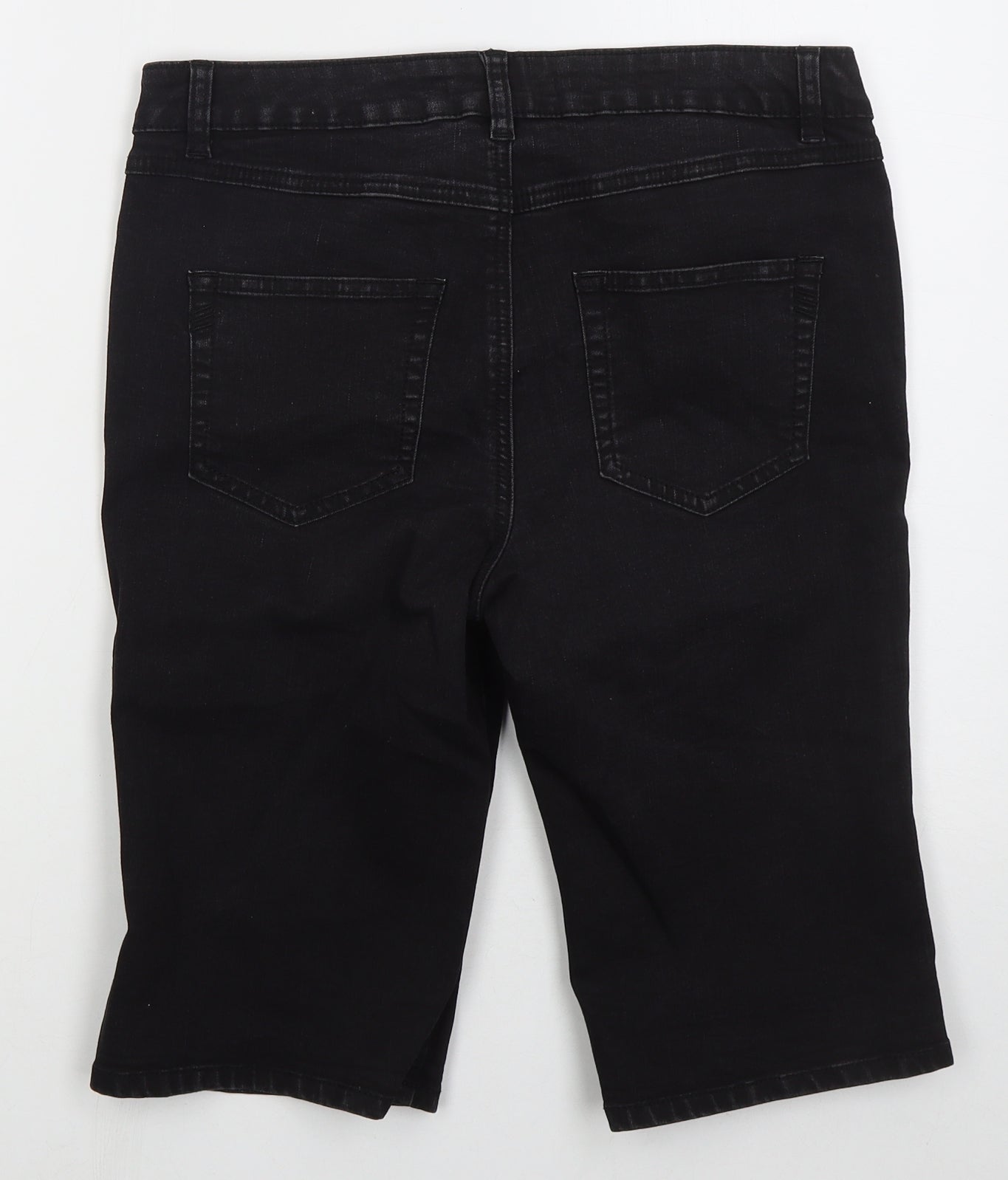 George Womens Black Cotton Bermuda Shorts Size 12 L13 in Regular Button