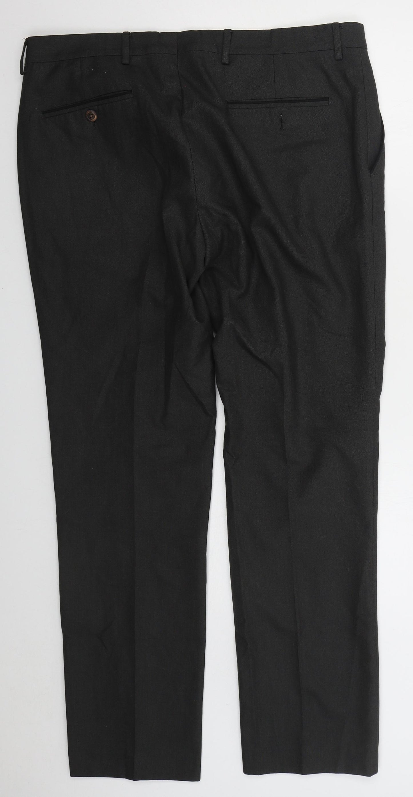 River Island Mens Grey Polyester Trousers Size 36 L32 in Regular Hook & Eye