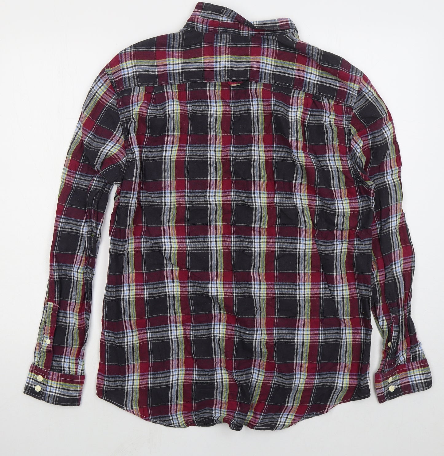 Lyle & Scott Mens Red Check Cotton Button-Up Size L Collared Button