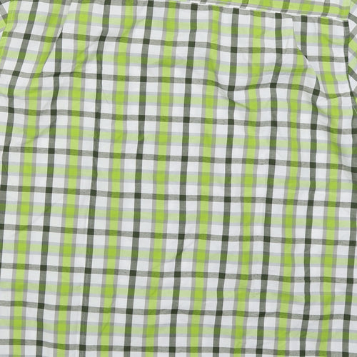 Regatta Mens Green Check Polyester Button-Up Size XL Collared Button