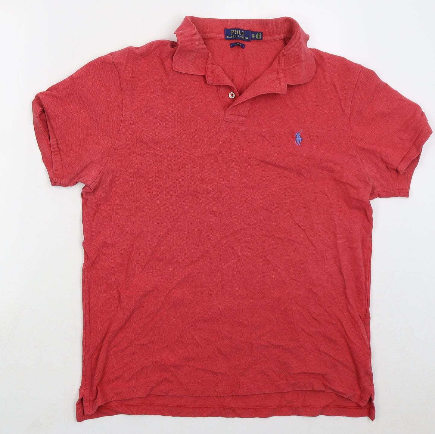 Ralph Lauren Mens Red Cotton Polo Size XL Collared Pullover