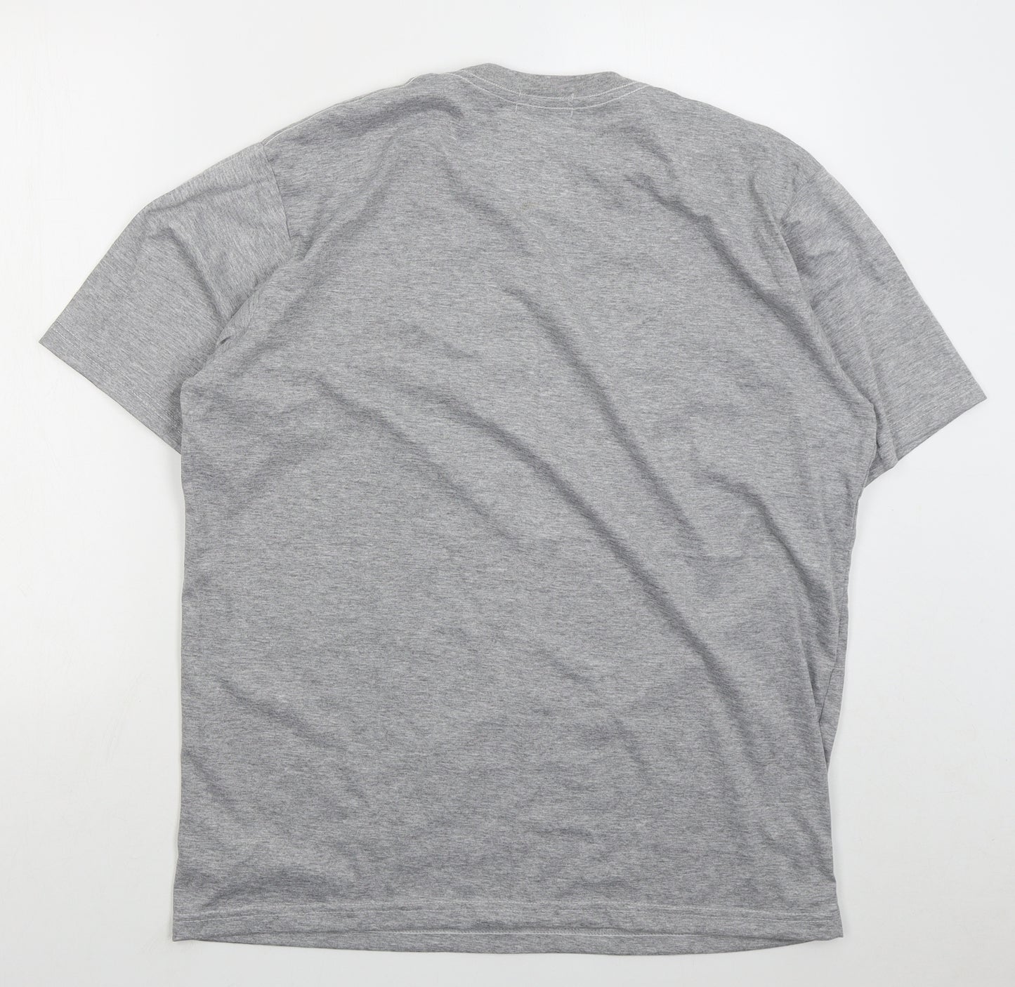 Lacoste Mens Grey Cotton T-Shirt Size 2XL Crew Neck