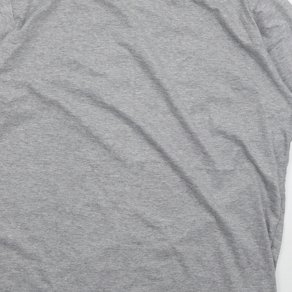 Lacoste Mens Grey Cotton T-Shirt Size 2XL Crew Neck