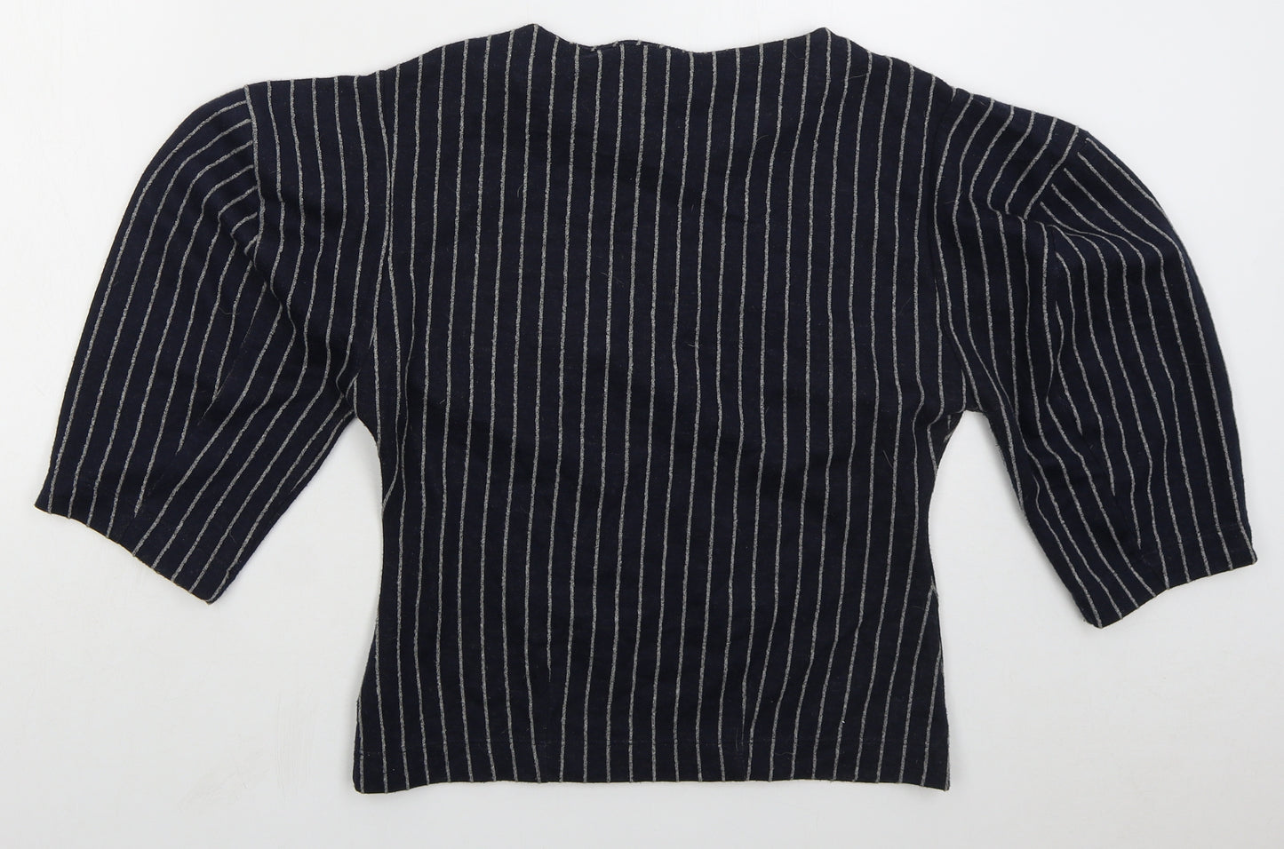 NEXT Womens Blue Round Neck Striped Cotton Pullover Jumper Size 10