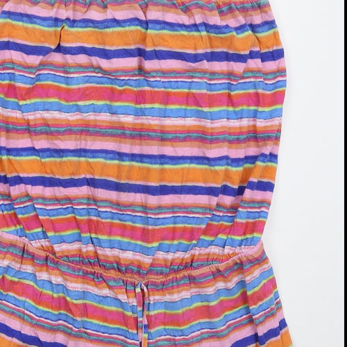 Matalan Womens Pink Striped Cotton Playsuit One-Piece Size L Pullover