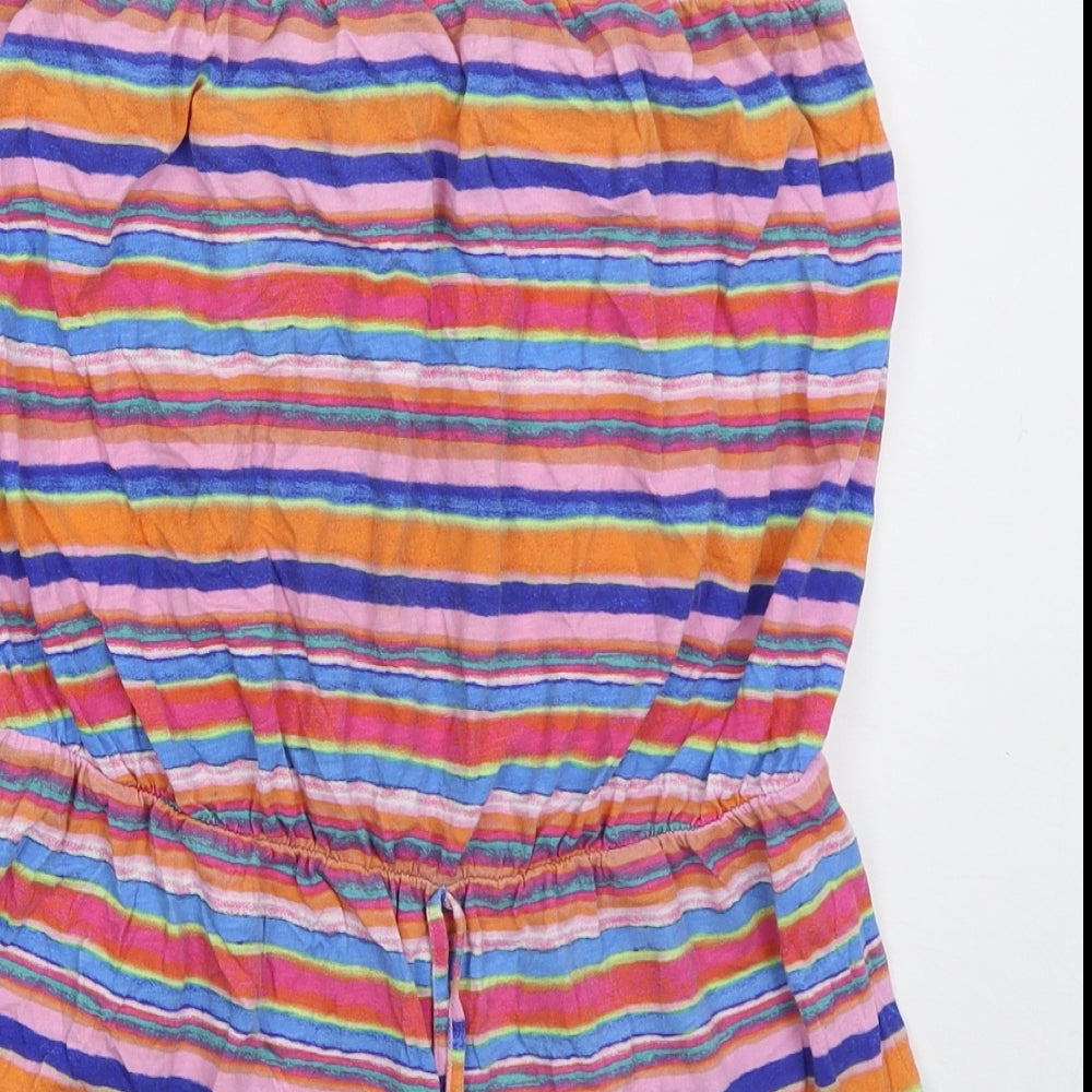 Matalan Womens Pink Striped Cotton Playsuit One-Piece Size L Pullover