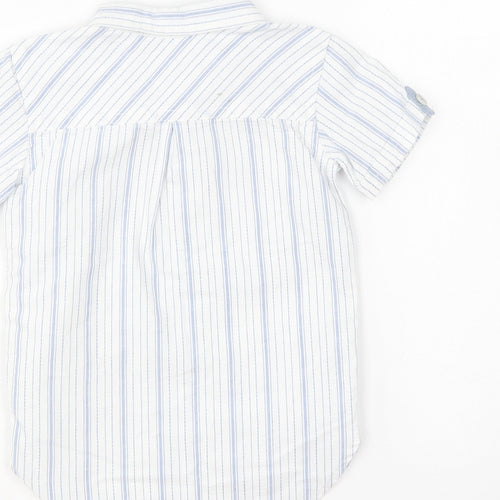 George Baby Black Striped Cotton Basic Button-Up Size 12-18 Months Collared