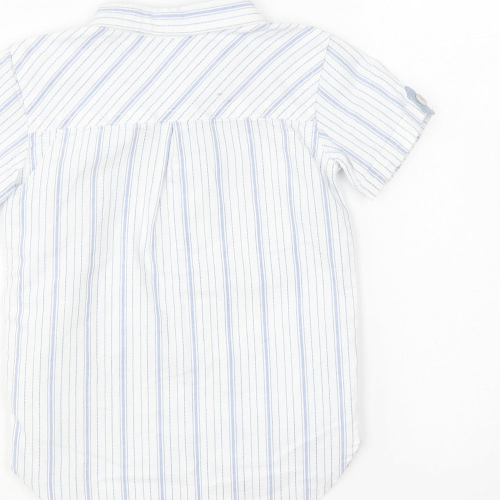 George Baby Black Striped Cotton Basic Button-Up Size 12-18 Months Collared