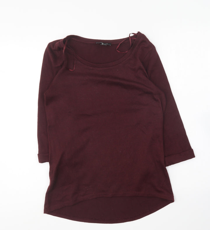 New Look Womens Purple Round Neck Polyester Pullover Jumper Size 6