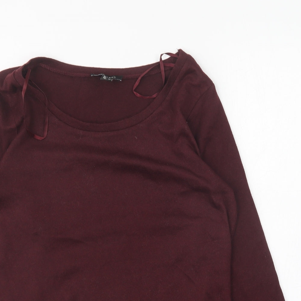 New Look Womens Purple Round Neck Polyester Pullover Jumper Size 6