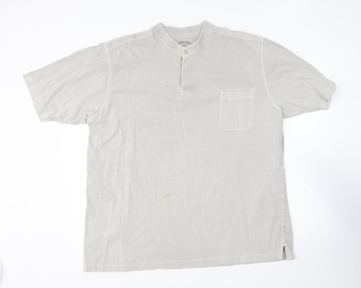 Blue Harbour Mens Grey Cotton T-Shirt Size 2XL Collared