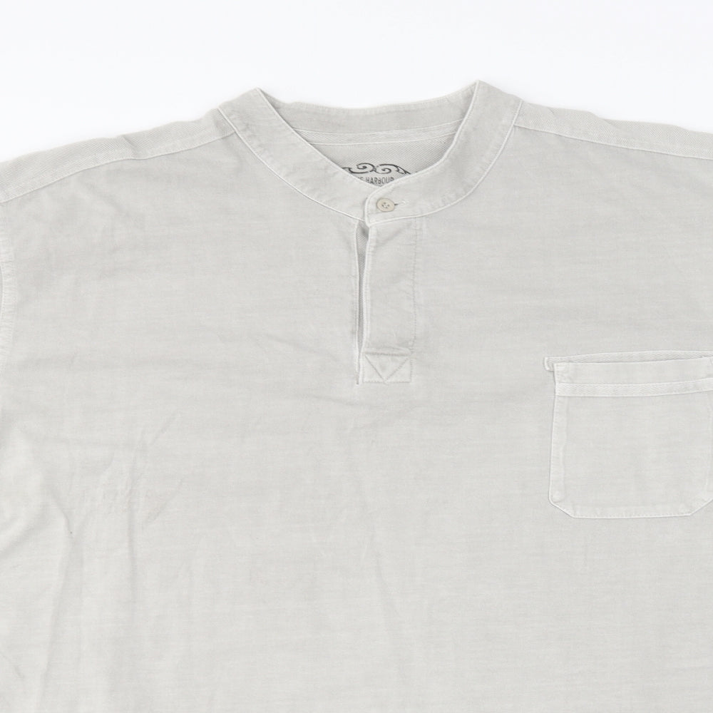 Blue Harbour Mens Grey Cotton T-Shirt Size 2XL Collared
