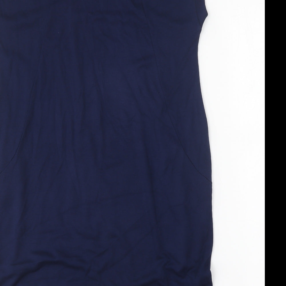 Roman Womens Blue Polyester Bodycon Size 16 Round Neck