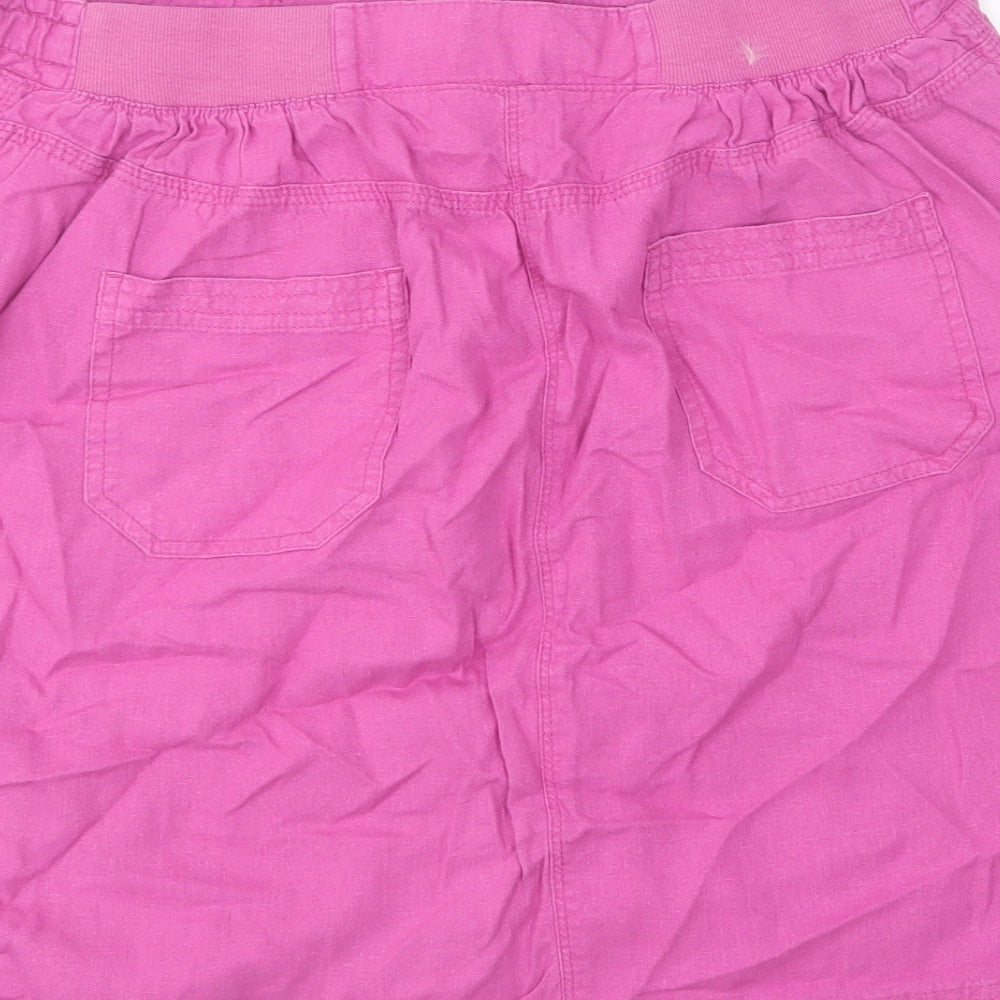 BHS Womens Pink Linen Mini Skirt Size 14