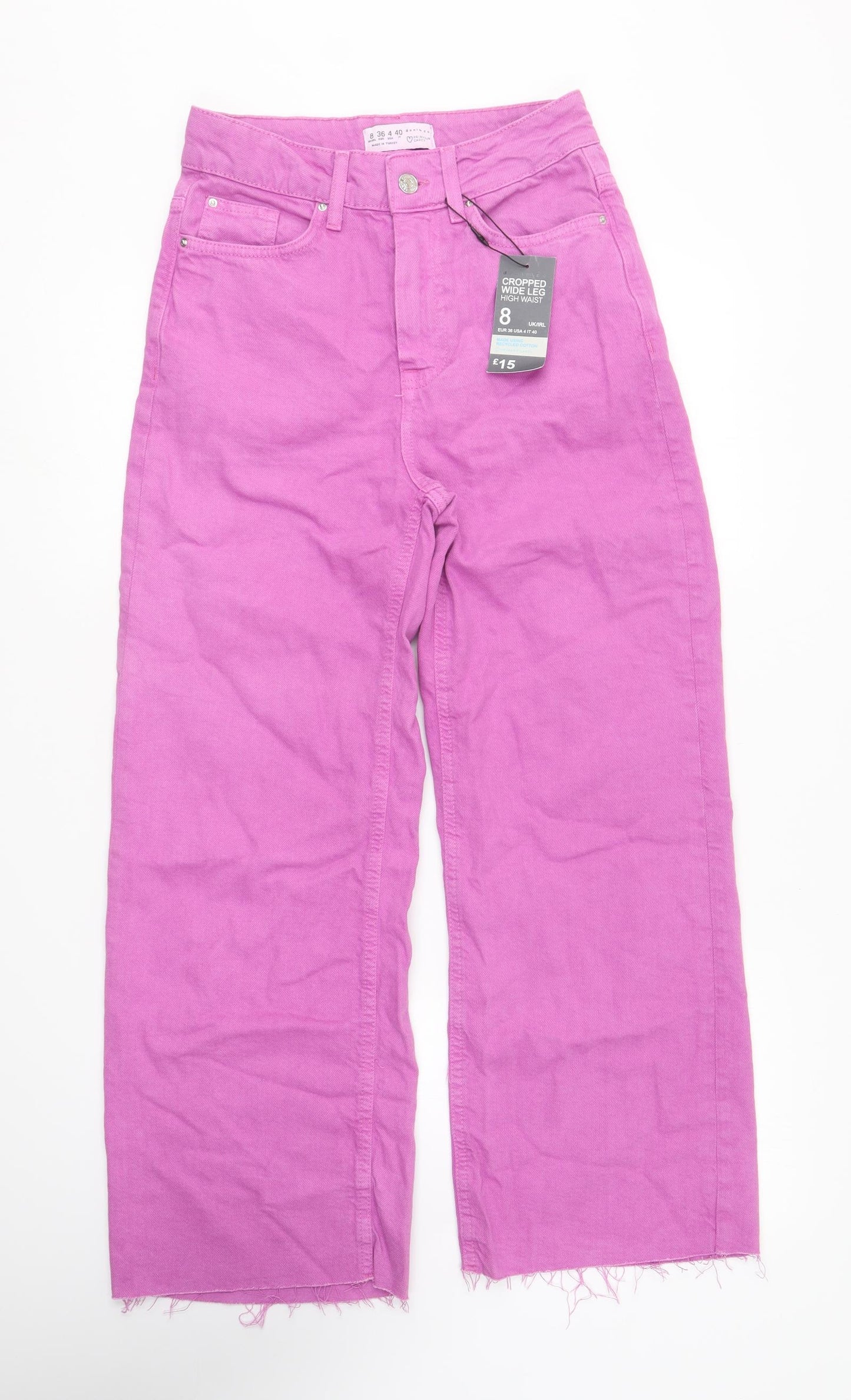 Primark Womens Purple Cotton Straight Jeans Size 8 L26 in Regular