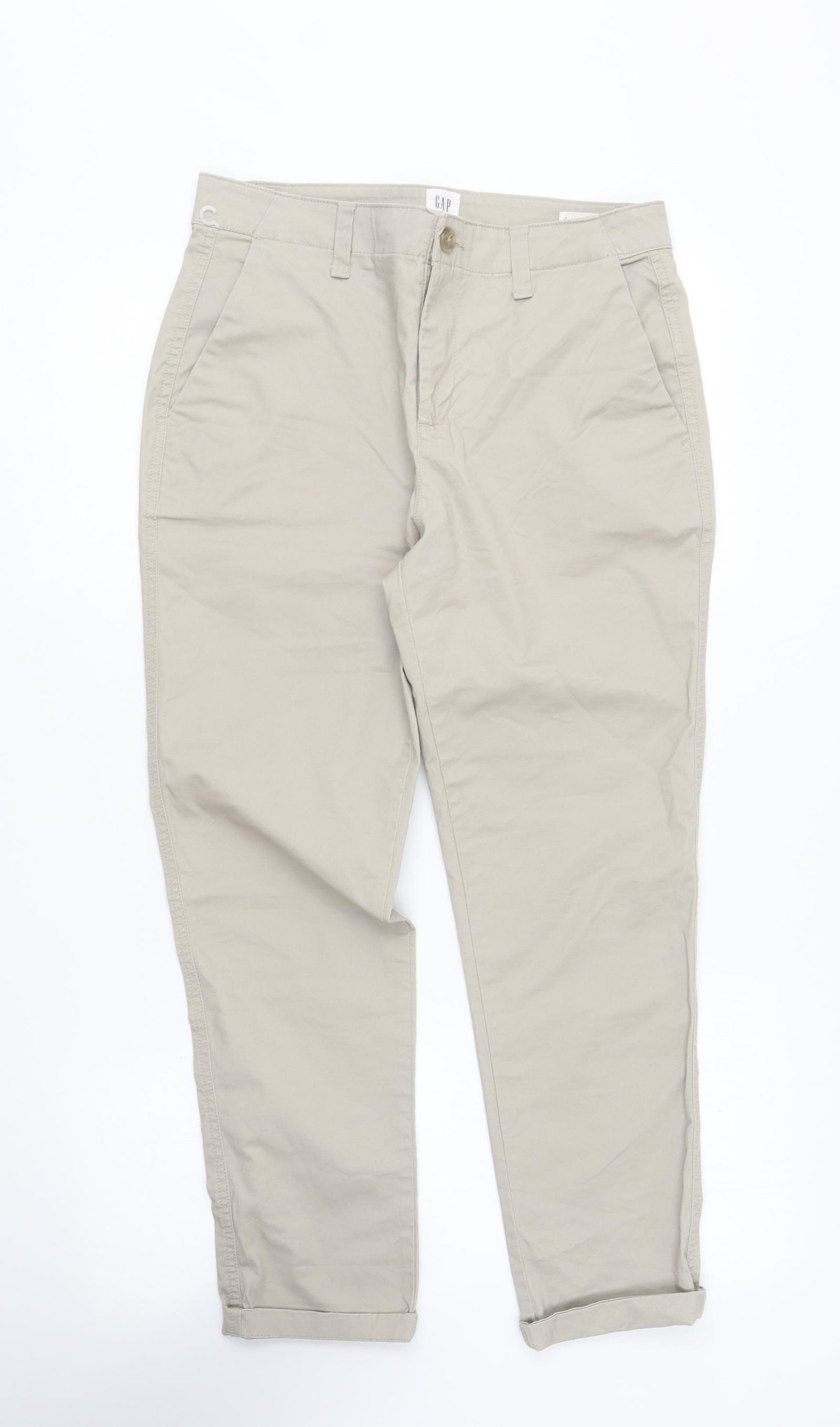 Gap Womens Beige Cotton Chino Trousers Size 29 in L26 in Regular