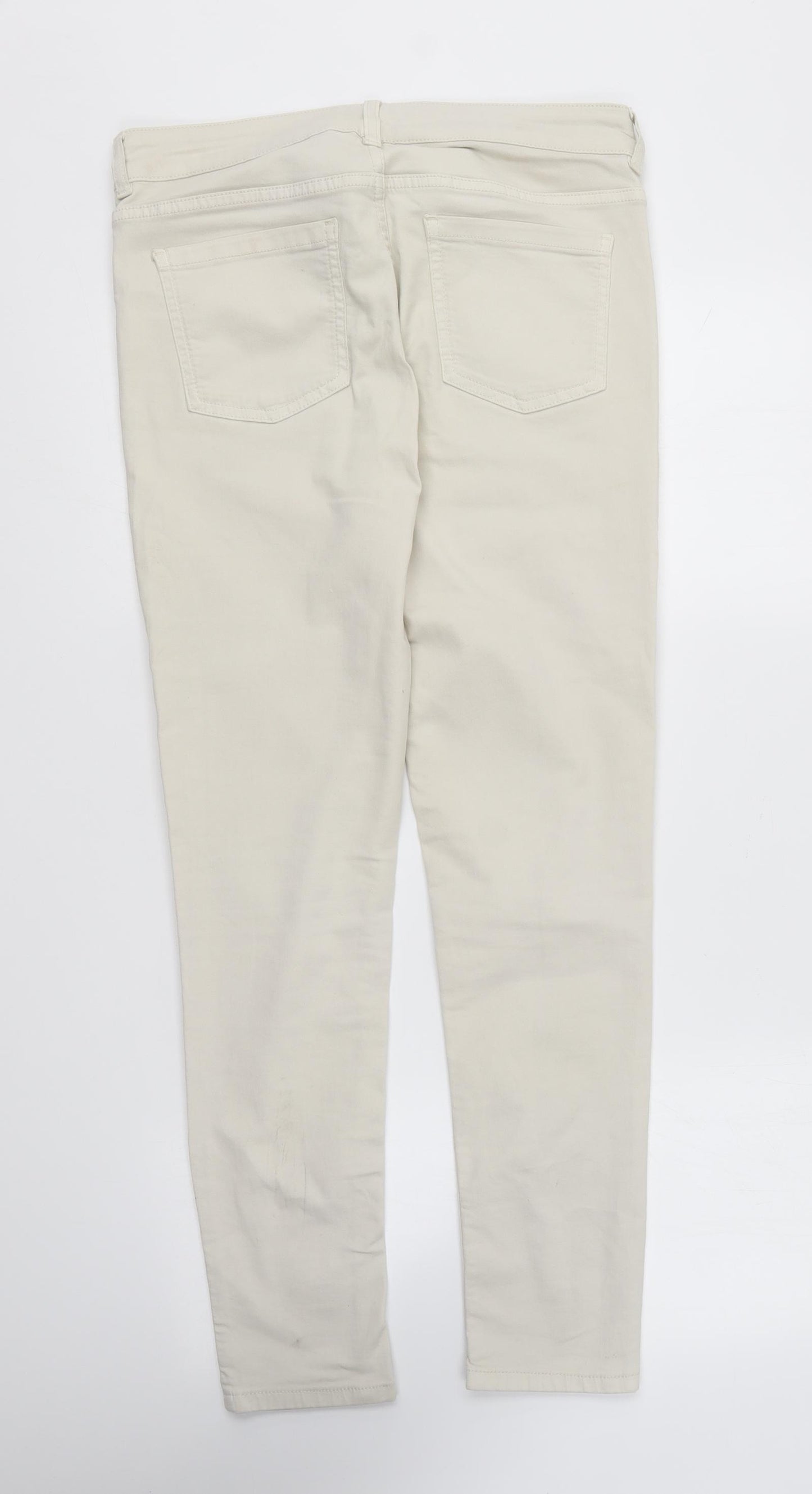 Oasis Womens Ivory Cotton Skinny Jeans Size 12 L27 in Regular