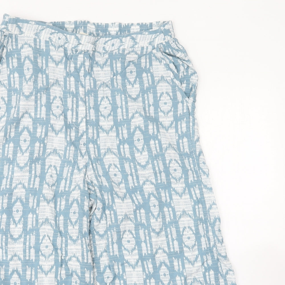 Indigo Womens Blue Viscose Trousers Size 12 L20 in Regular