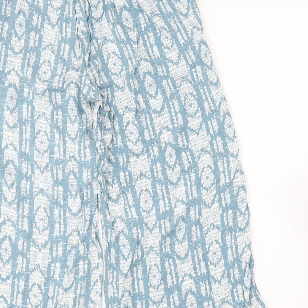 Indigo Womens Blue Viscose Trousers Size 12 L20 in Regular