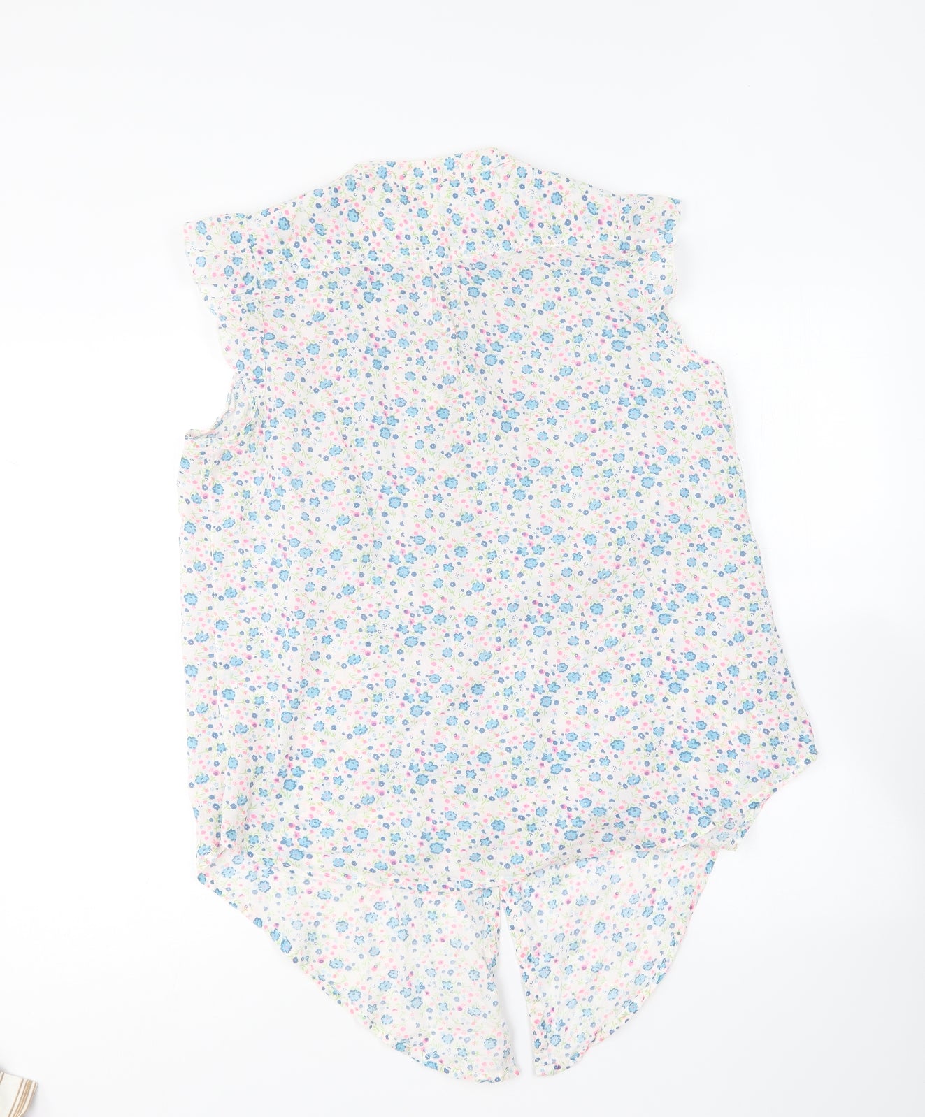 Dunnes Stores Womens Multicoloured Floral Cotton Basic Blouse Size 18 V-Neck