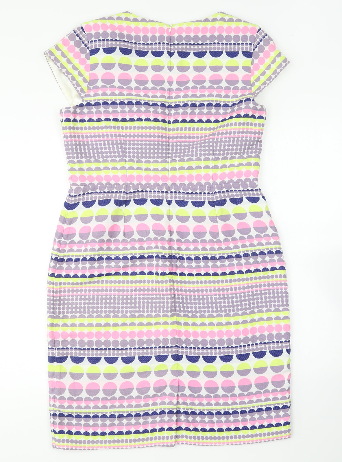 Hunters & Gatherers Womens Multicoloured Geometric Polyester Pencil Dress Size 14 Square Neck