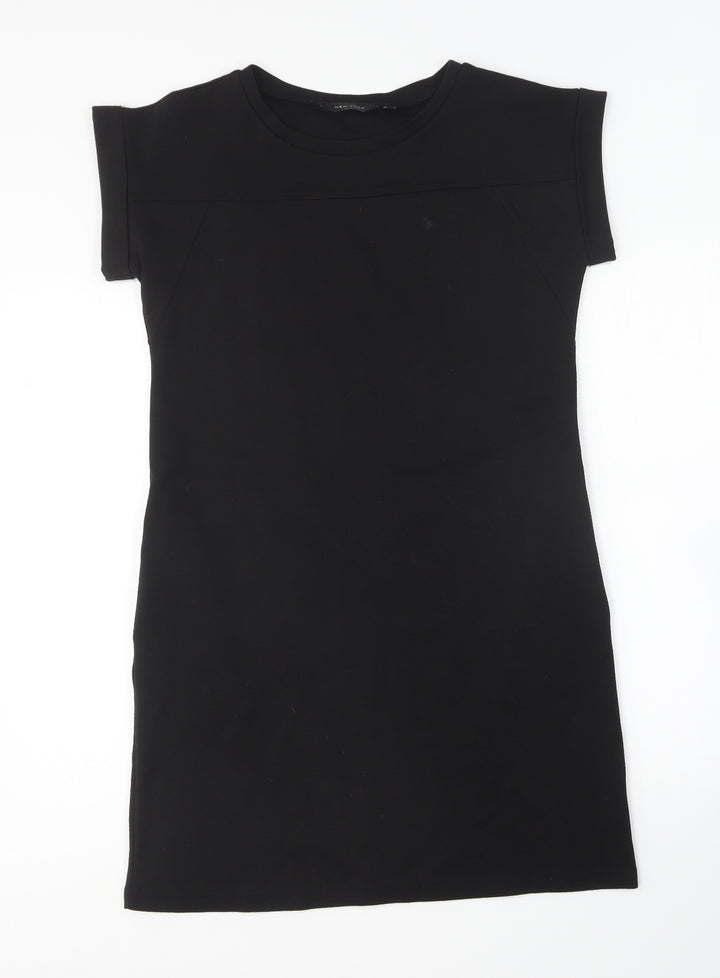 New Look Womens Black Cotton Shift Size 8 Round Neck
