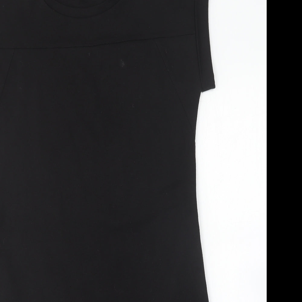 New Look Womens Black Cotton Shift Size 8 Round Neck