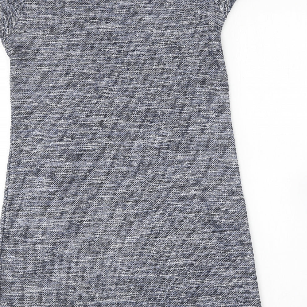 New Look Womens Blue Cotton Shift Size 12 Round Neck