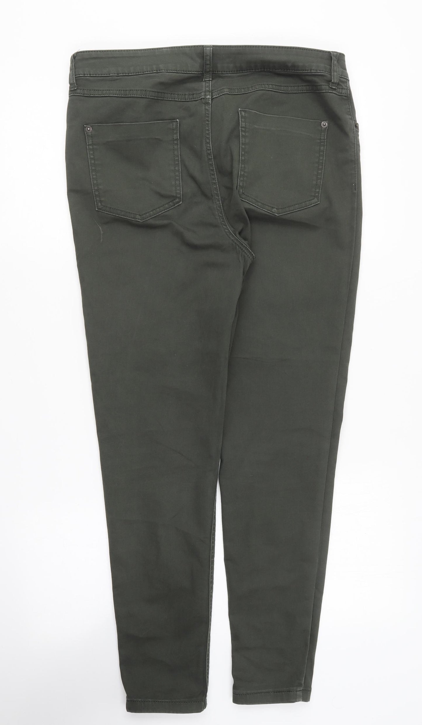 Marks and Spencer Womens Green Cotton Skinny Jeans Size 12 L27 in Regular