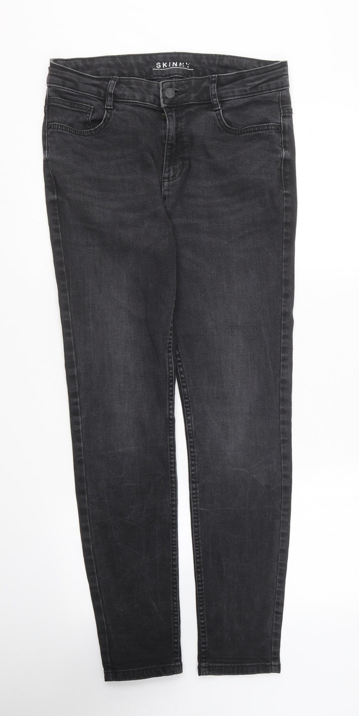 Marks and Spencer Womens Black Cotton Skinny Jeans Size 12 L27 in Regular