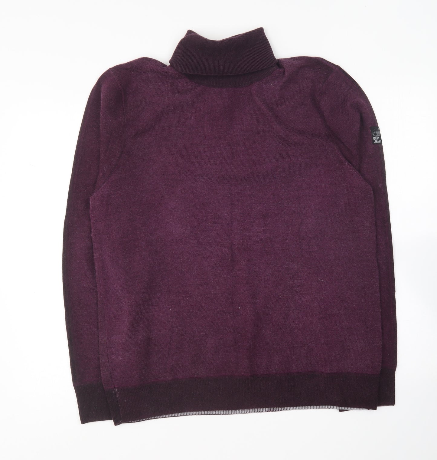 DKNY Womens Purple Roll Neck Wool Pullover Jumper Size 2XL