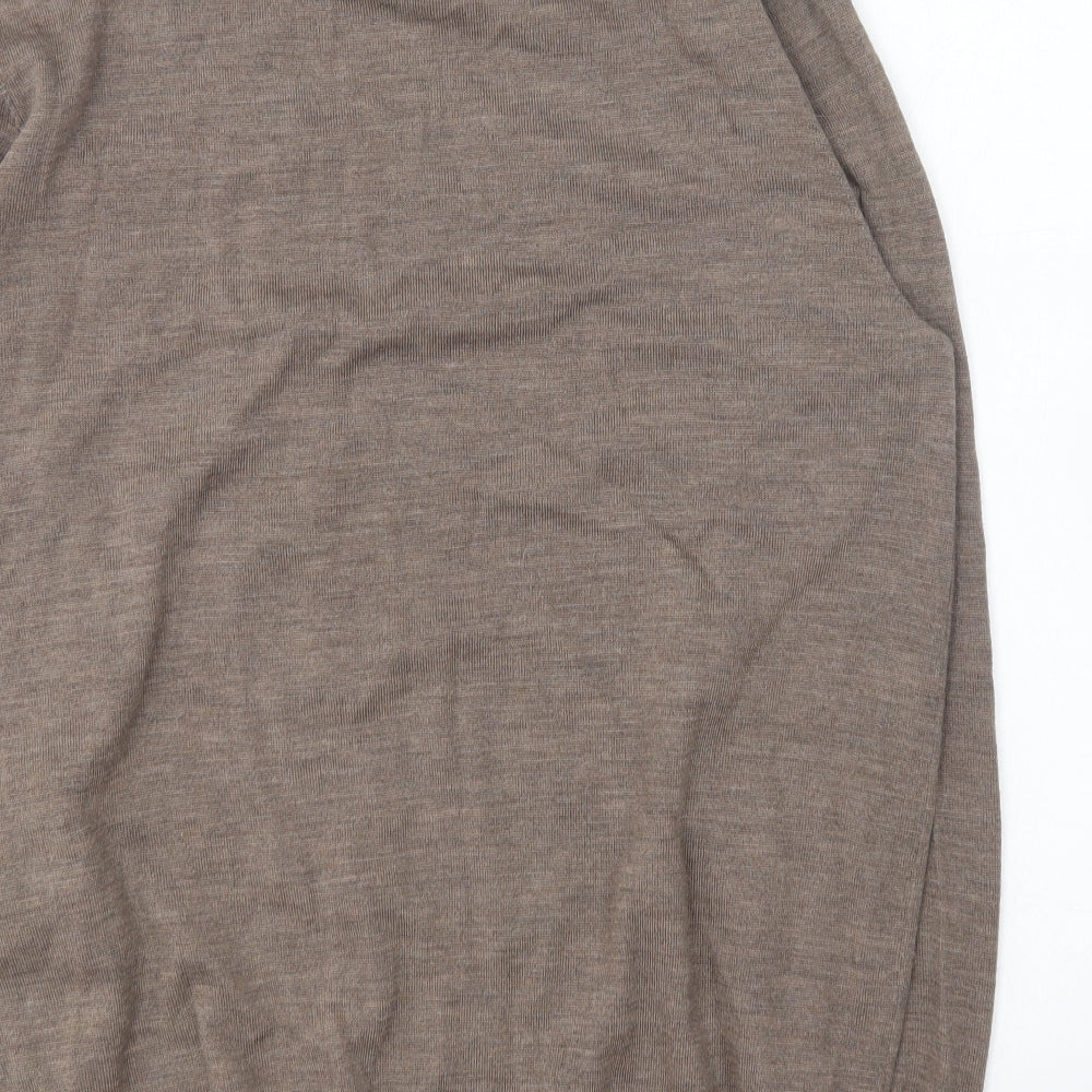 Jaeger Mens Brown Roll Neck Wool Pullover Jumper Size L