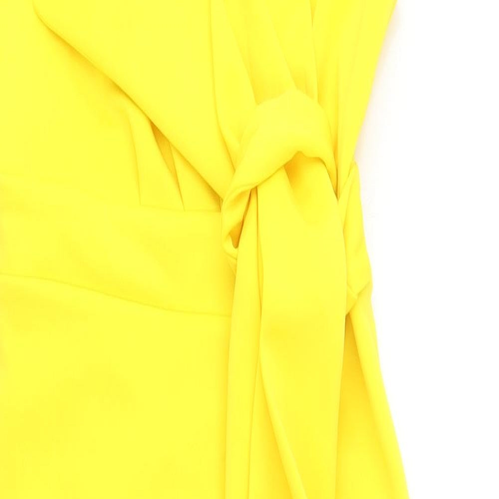 ASOS Womens Yellow Polyester Slip Dress Size 6 V-Neck