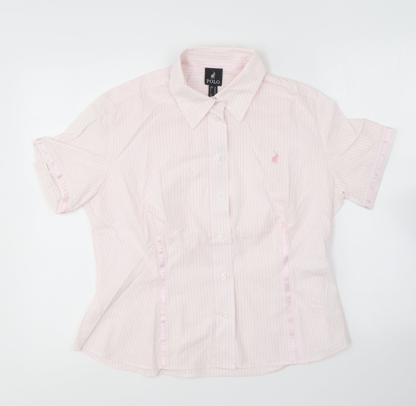 Polo Ralph Lauren Womens Pink Cotton Basic Button-Up Size 14 Collared