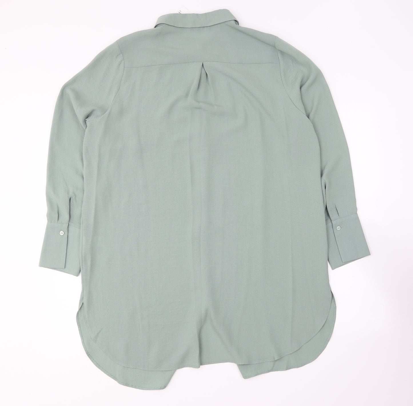 Papaya Womens Green Polyester Basic Button-Up Size 16 Collared