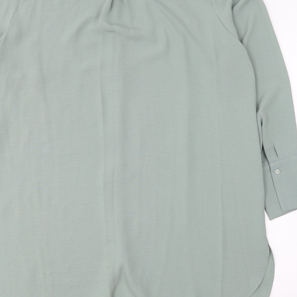 Papaya Womens Green Polyester Basic Button-Up Size 16 Collared